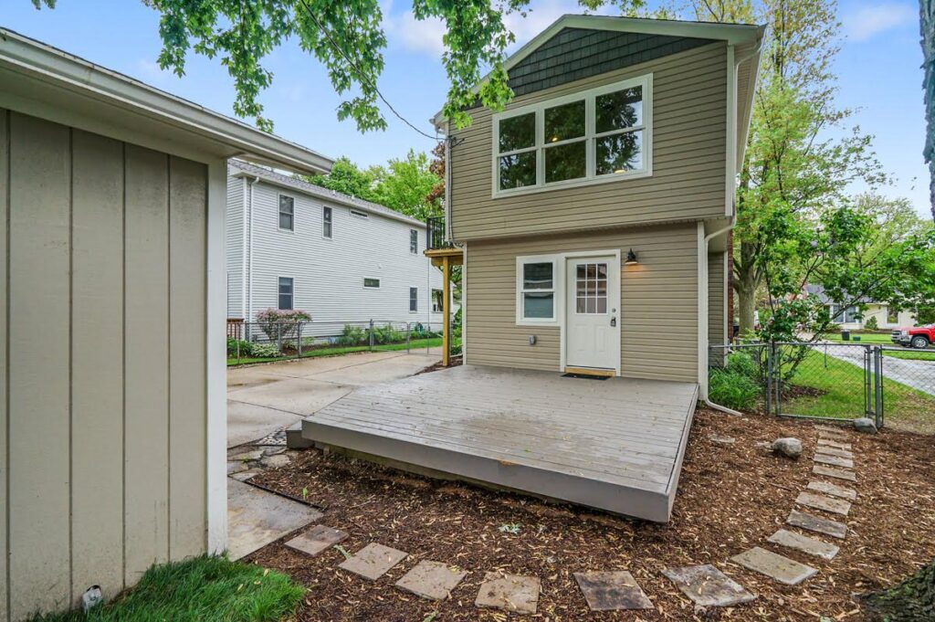 149 Linwood St.-Two-story house back deck.