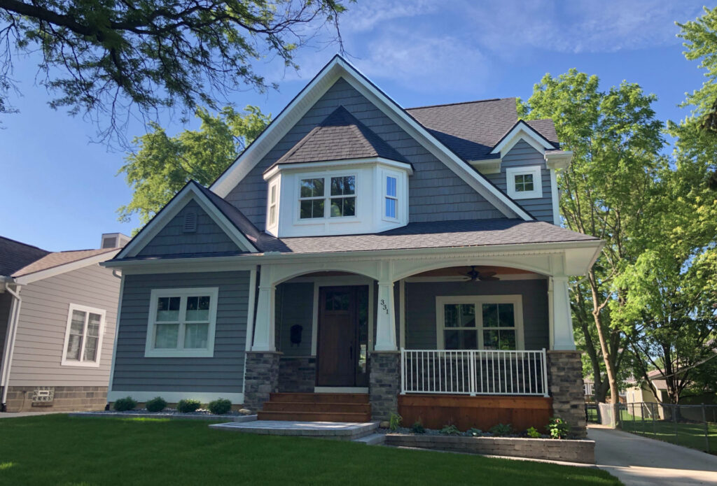 331 Drace St.-Blue craftsman home exterior.