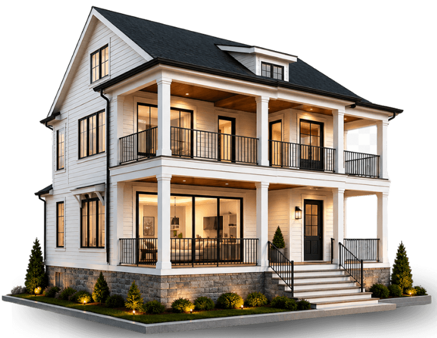 two-story white house